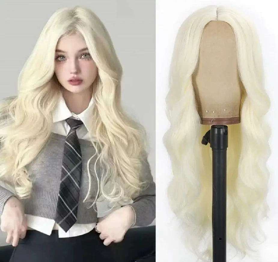 SuQ Synthetic Wig Women's  Copper Red Hair Wigs Synthetic Natural Cosplay Party Long Wave Middle Part Heat Resistant Daily Use Women