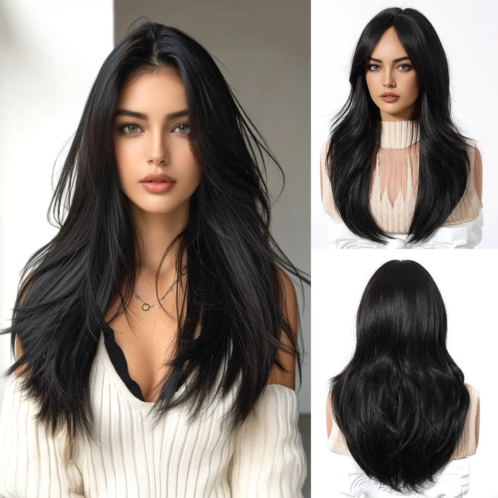Golden Blonde Mixed Synthetic Wig Dark Root Wavy Hair With Side Bangs for Women Daily Party Cosplay wig Heat Resistant Fiber