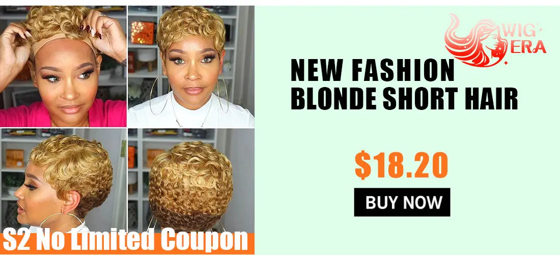 WIGERA Highlight Synthetic Hair Wigs Short Straight  Pixie Cut Hair Bob Wig Honey Gold Mix Black For Woman Daily Use