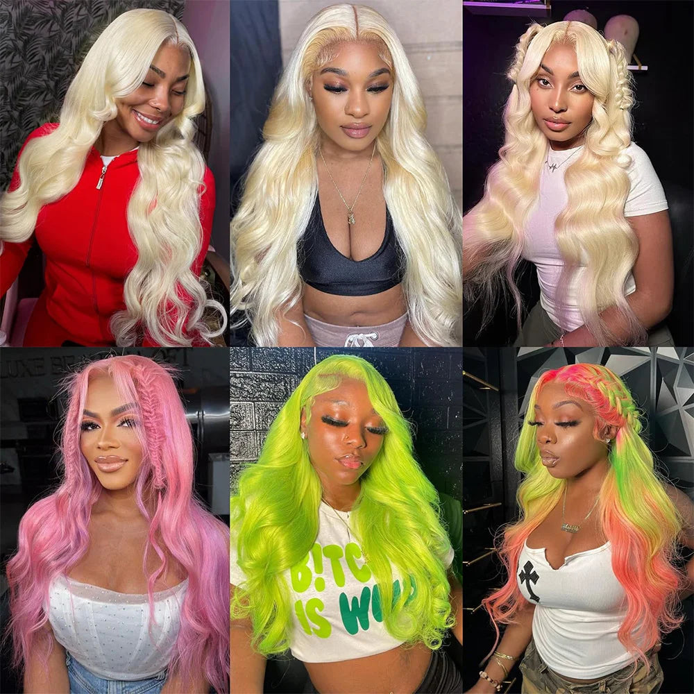 613 Body Wave 13x6 Hd Transparent Lace Frontal Wig Brazilian 100% Human Hair 13x4 Lace Front Pre-Plucked Hair Wigs 200% Density 36inch
