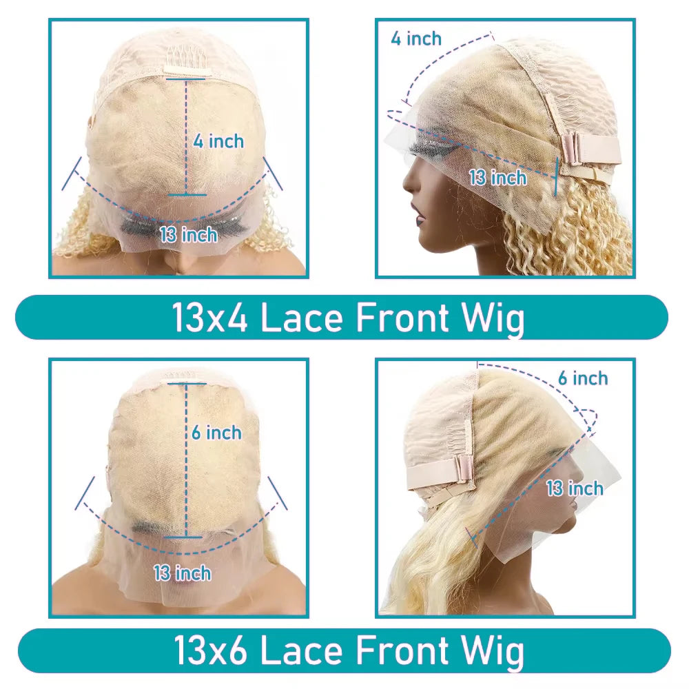 613 13x6 Lace Front Wig Human Hair Body Wave Blonde Lace Frontal Wigs for Women 200 Density Natural Hairline With Baby Hair