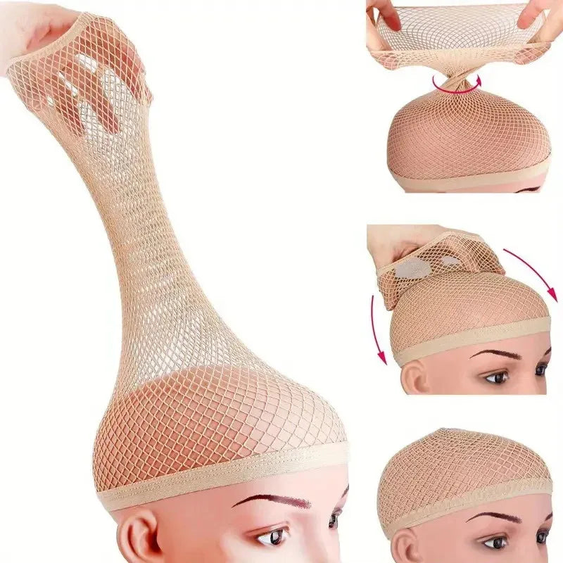 Wig Caps for Women, Hair Wigs Net for Wig, Mesh Wig Cap for Long Hair Style, Natural Nude, Black
