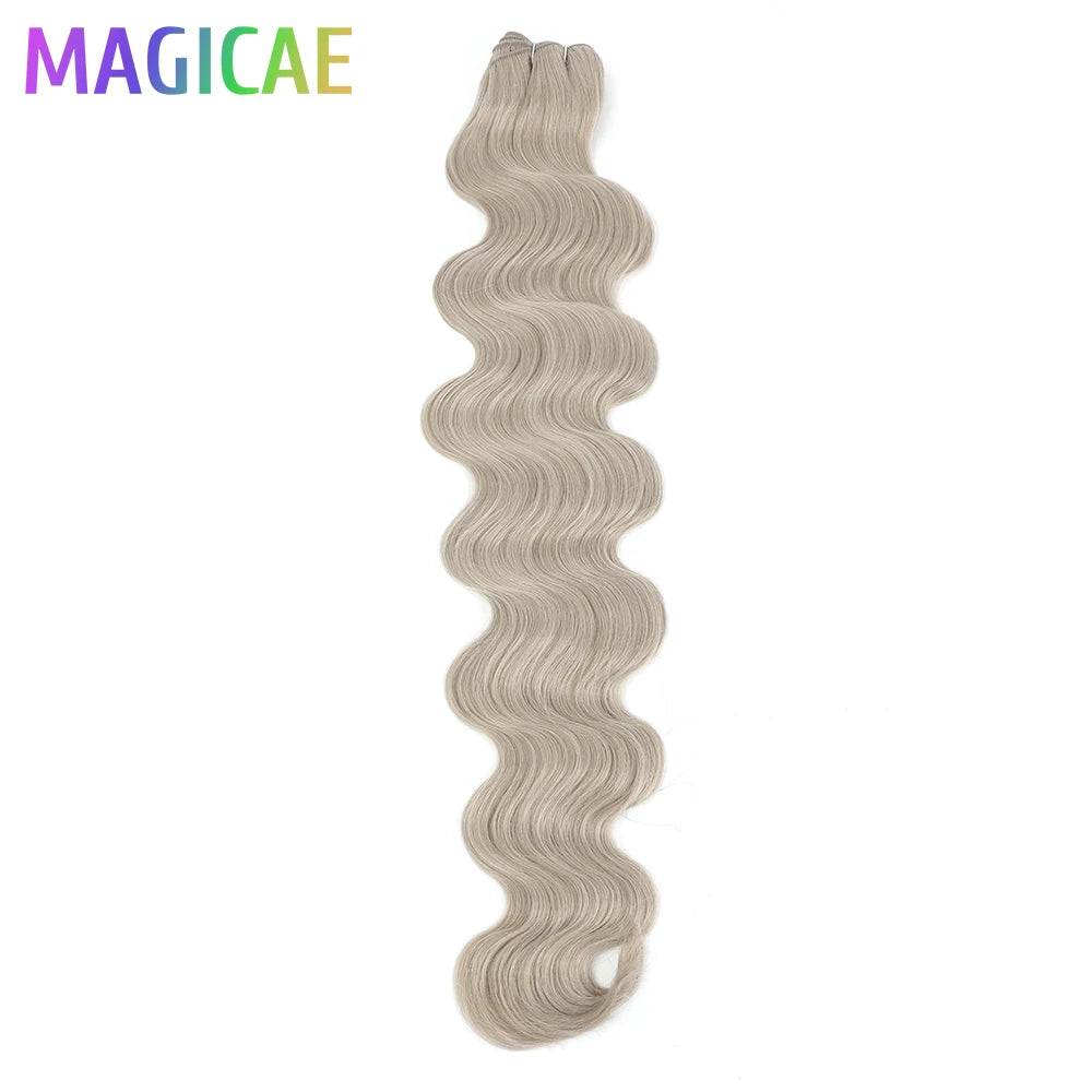 30Inches 200Grams Wig Magicae Rainbow Brown Brazilian Body Wave Bundles Colored Blond 27/613 Natural High Temperature Synthetic Hair Style Wigs