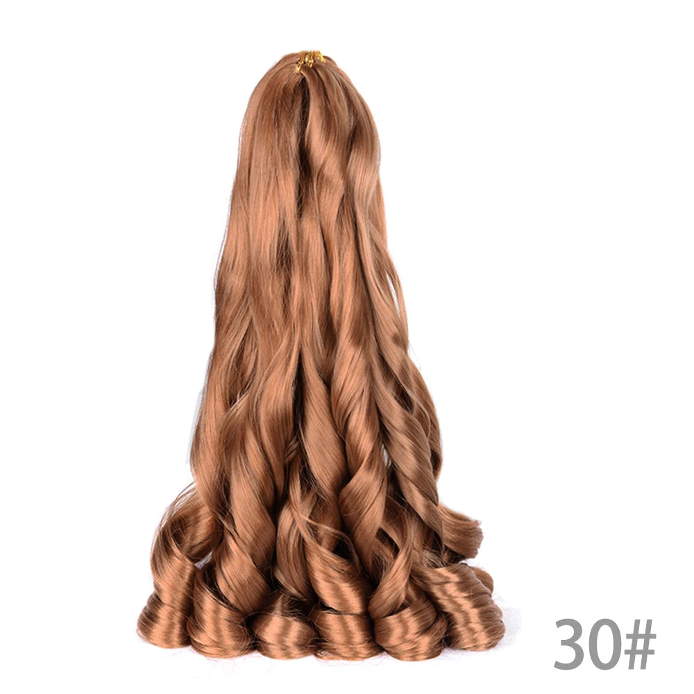 French Curly Braiding Hair Wigs Pre Stretched Bouncy Braiding Wig Hair Easy Braid Curl Braids, Lightweight Synthetic Wavy Hair Accessories and Extensions for Women
