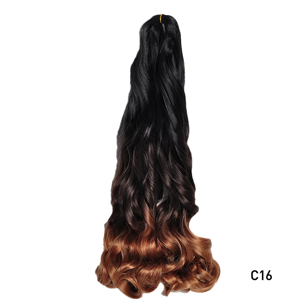 French Curly Braiding Hair Wigs Pre Stretched Bouncy Braiding Wig Hair Easy Braid Curl Braids, Lightweight Synthetic Wavy Hair Accessories and Extensions for Women