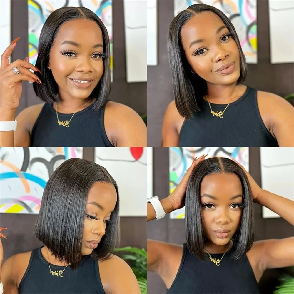 Bob Wig Human Hair 13x4 Frontal Lace Wigs for black Women HD Bob Lace Front Hair Style Wigs Human Hair Glueless Wigs Pre Plucked Wig
