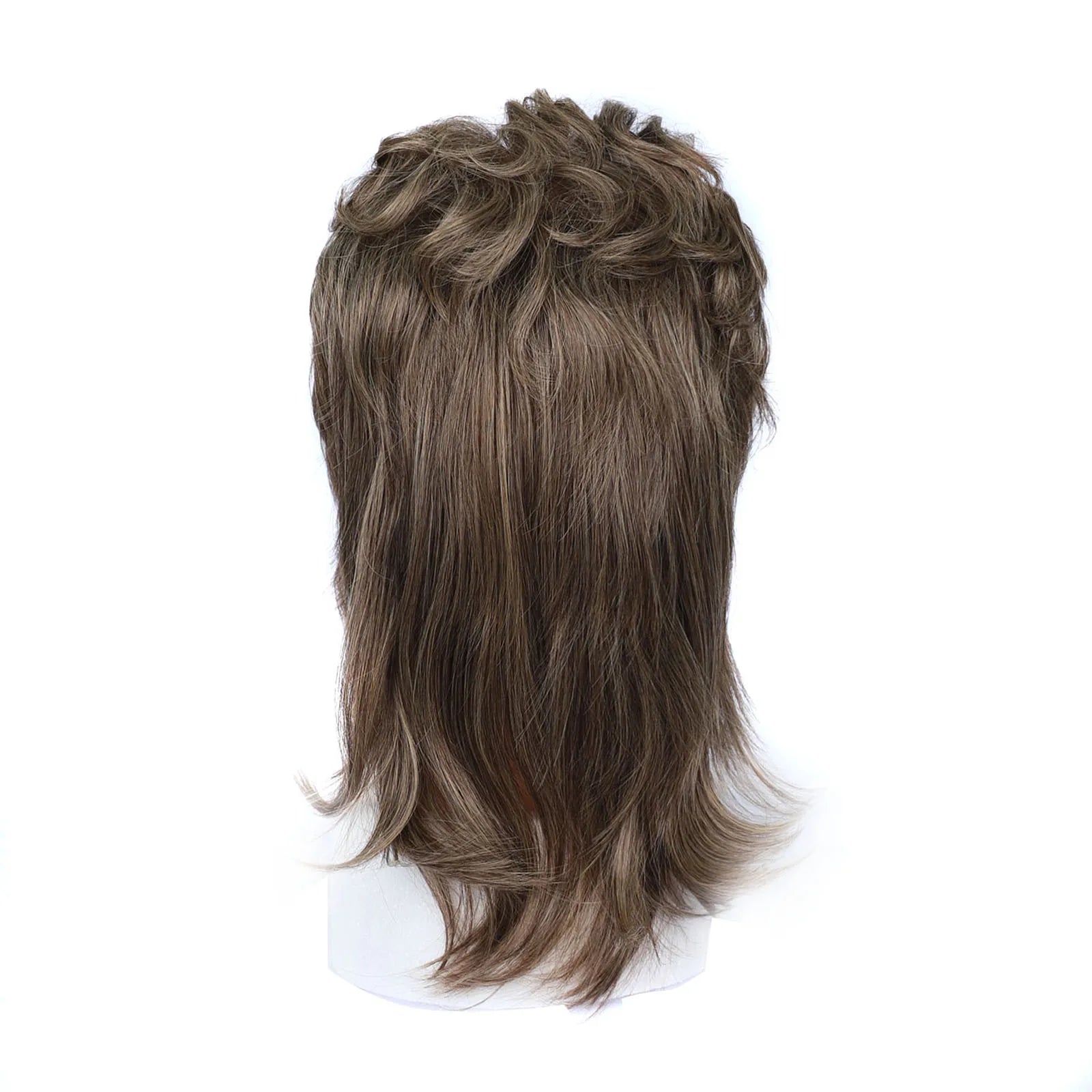 Hair Wigs Vintage 80s Mullet Wig for Men Unisex Curly Permed Black Brown Synthetic Hairpiece for Cosplay Party Women Daily Use