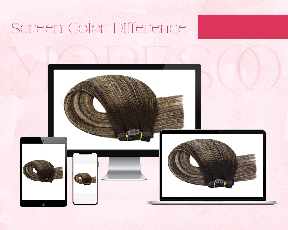 [Hot Sale] Moresoo Clip in Wigs Hair Extensions Real Natural Hair Remy Straight Wig Set 5&7 Pcs Brazilian Clip in Human Hair Extensions and Accessories