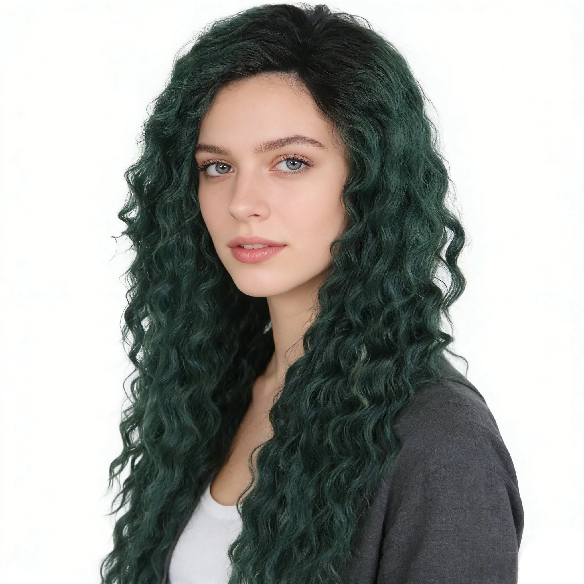 Womens Wig Long Synthetic Hair Ombre Blonde Curly Hair Wigs Female Natural Wavy Drag Queen Regular Wig 80s Gradient Hair Style Wigs for Student