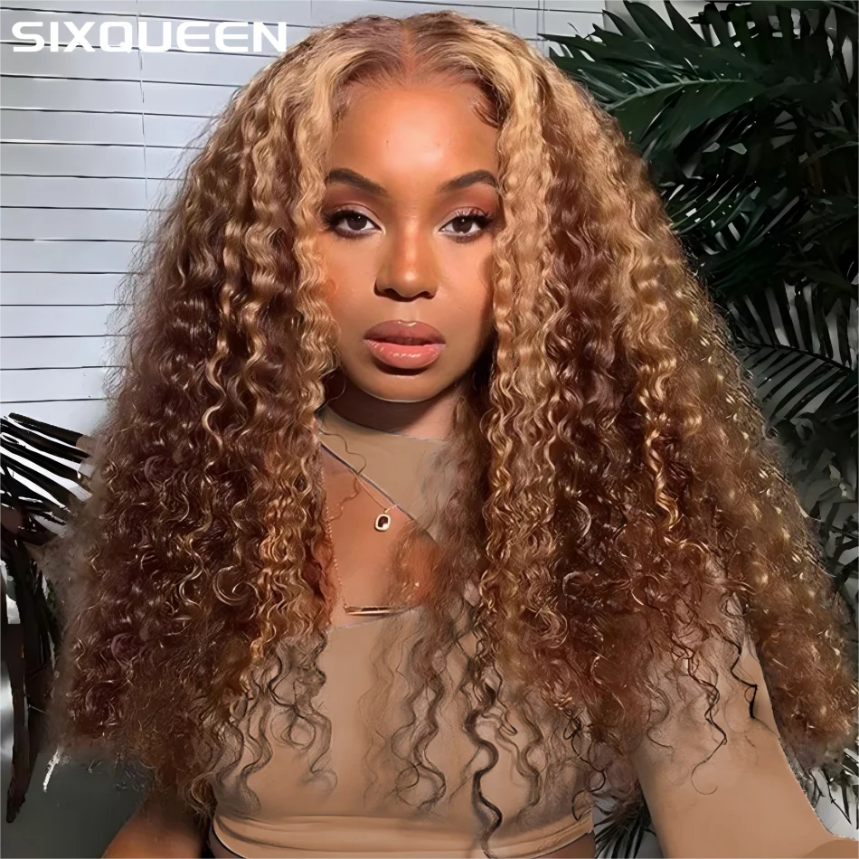 P427 Highlight Wig Human Hair Style Wigs Hd Lace Wig 13X6 Human Hair Deep Wave Frontal Wig Curly P1B30 Lace Front Hair Wigs Brazilian 250 Density