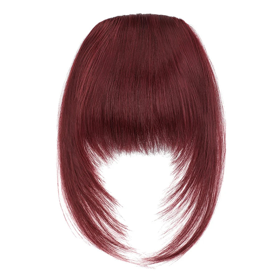 Women's Straight Synthetic Wigs Hair Extensions with Layered Bangs Side-Swept Bangs Natural-Looking Wig Hairpiece for Versatile Styling