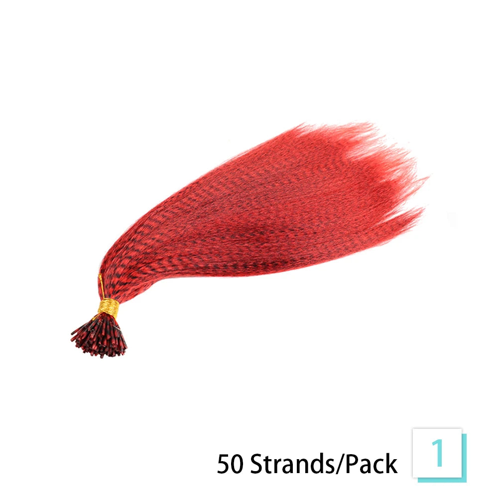 Wigs Synthetic Feather Hair Extensions and Accessories 16 Inches 50strands/pack Colored Hair Extensions Colorful Hair Feathers Extensions For Women