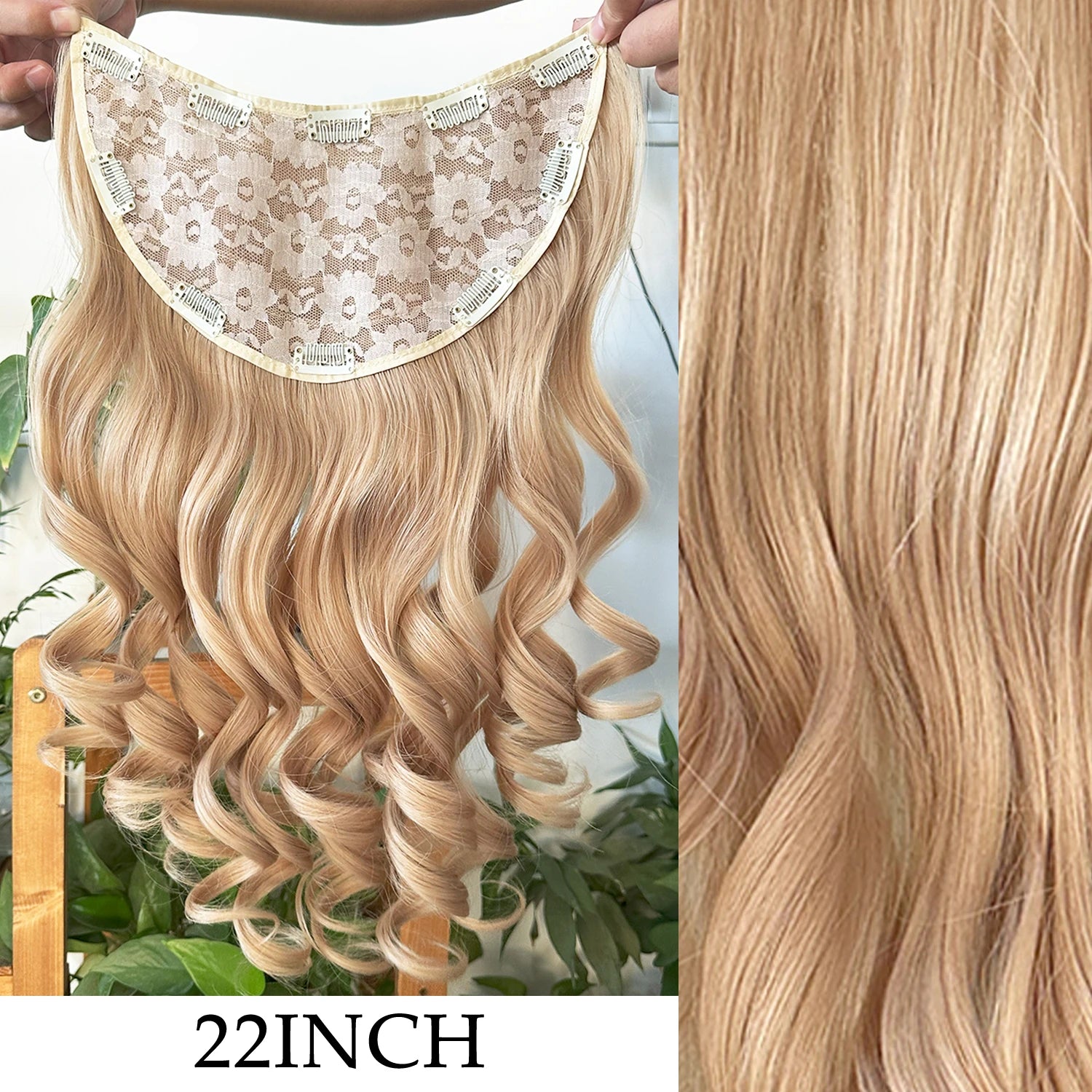 7Pcs/Set 16 Clips Wig Hair Accessories Extension Black Long Straight Natural Hair Wigs Ombre Hairpiece Heat Resistant Fiber For Women Hair Style