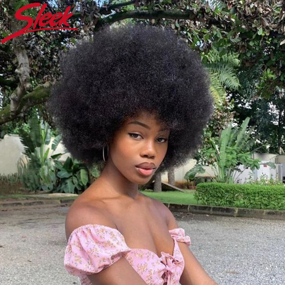 Sleek Brown Colored Human Hair Style Wigs For Women 14 Inch Wigs Short Afro Kinky Bulk Wigs 100% Real Brazilian Natural Real Wigs