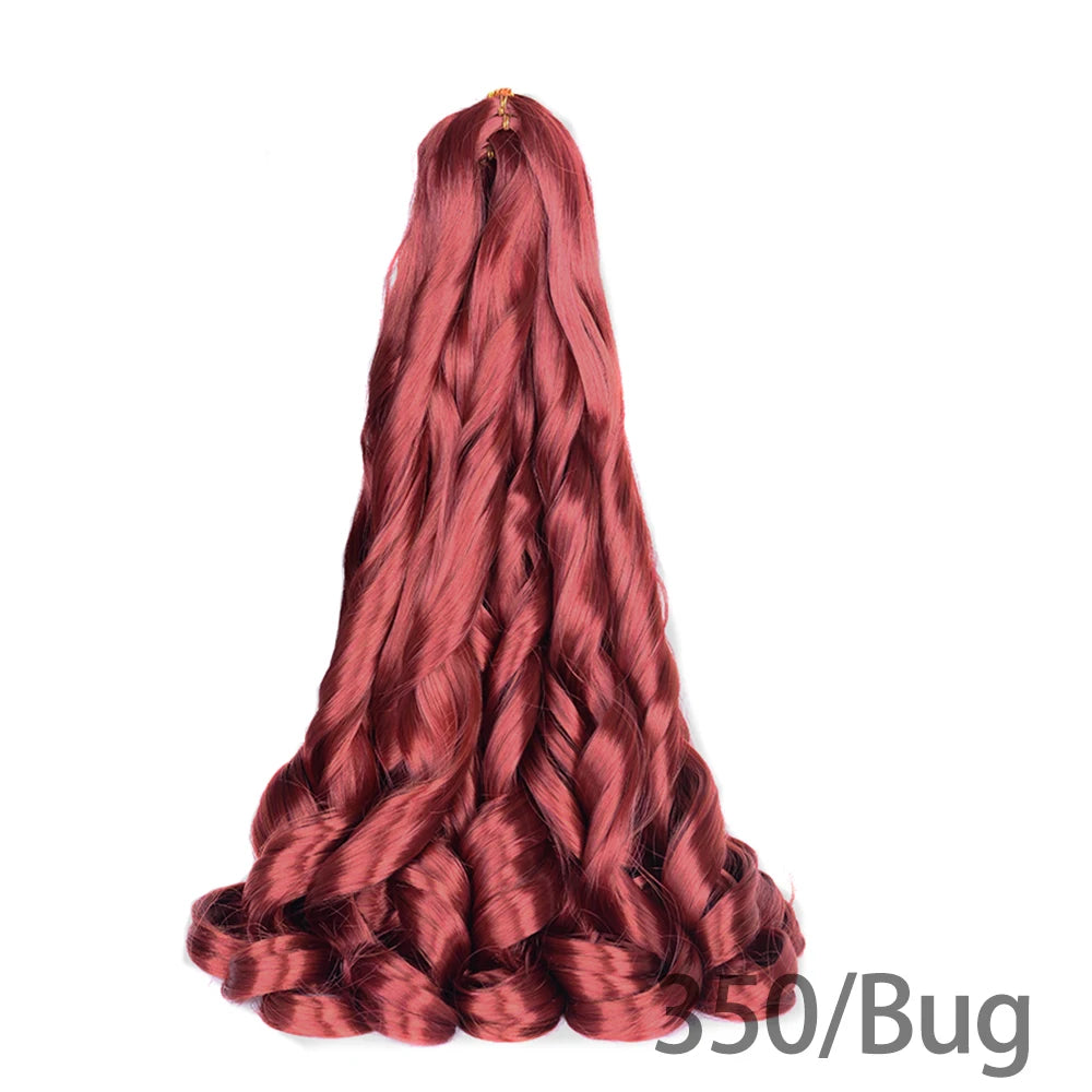 French Curly Braiding Hair Wigs Pre Stretched Bouncy Braiding Wig Hair Easy Braid Curl Braids, Lightweight Synthetic Wavy Hair Accessories and Extensions for Women