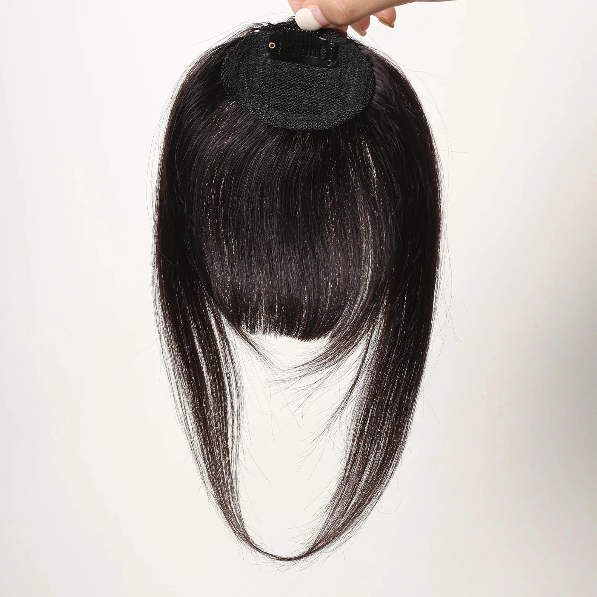 100% Human Hair Bangs Natural Brown Wispy Bang Wigs Hair Clip in Bangs Fringe with Temples Hairpiece for Women  Clip on Air Bang 4.5in Wigs Accessories