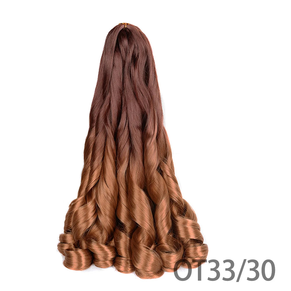 French Curly Braiding Hair Wigs Pre Stretched Bouncy Braiding Wig Hair Easy Braid Curl Braids, Lightweight Synthetic Wavy Hair Accessories and Extensions for Women