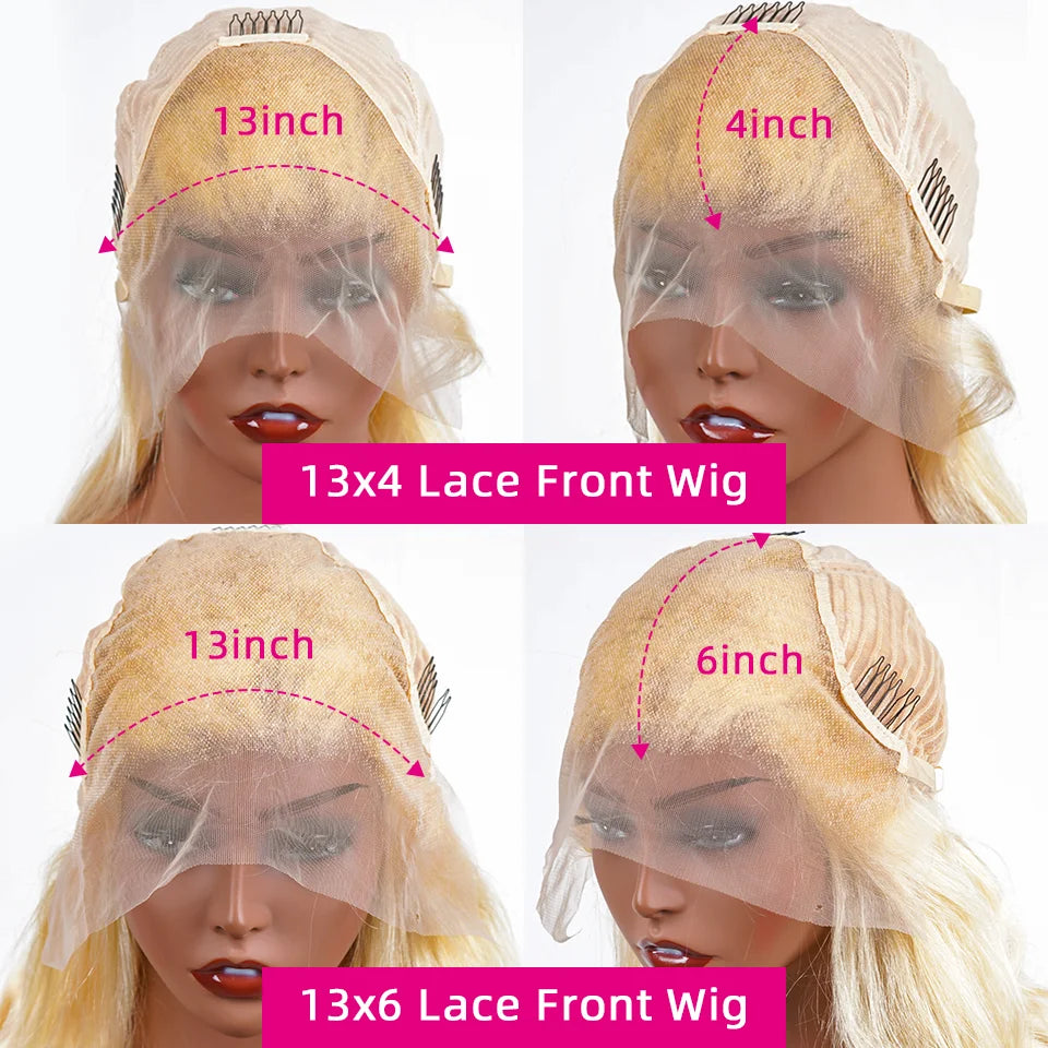 250% Lace Frontal Wig 613 Blonde 13x4 13x6 Body Wave Lace Front Hair Wigs Pre-plucked Brazilian Lace Front Human Wings Hair 28 32 38 Inch