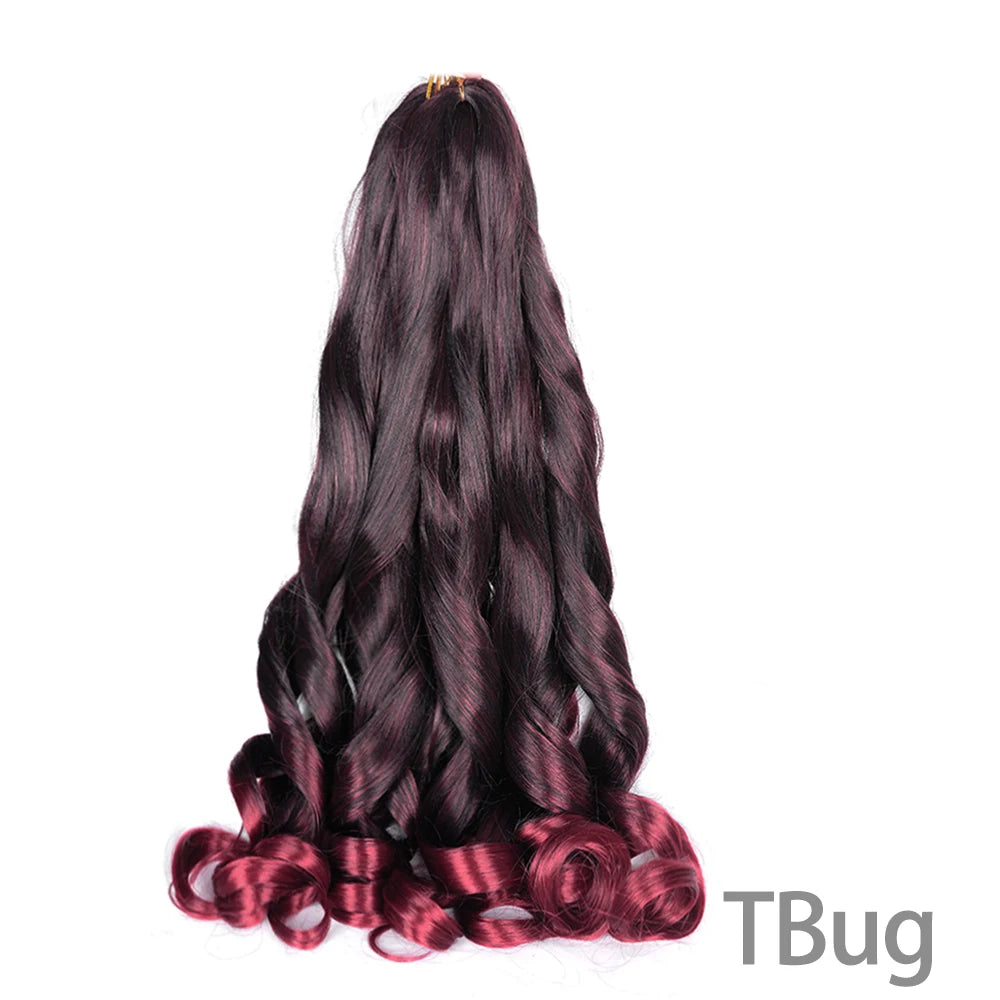 French Curly Braiding Hair Wigs Pre Stretched Bouncy Braiding Wig Hair Easy Braid Curl Braids, Lightweight Synthetic Wavy Hair Accessories and Extensions for Women