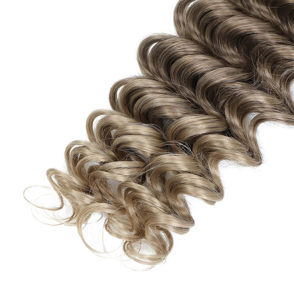 Wig Deep Wave Twist Braiding Hair Extensions and Accessories For Women High Quality Synthetic Crochet Braids Hair 24 Inch Wigs Ombre Bug Brown Afro Curls