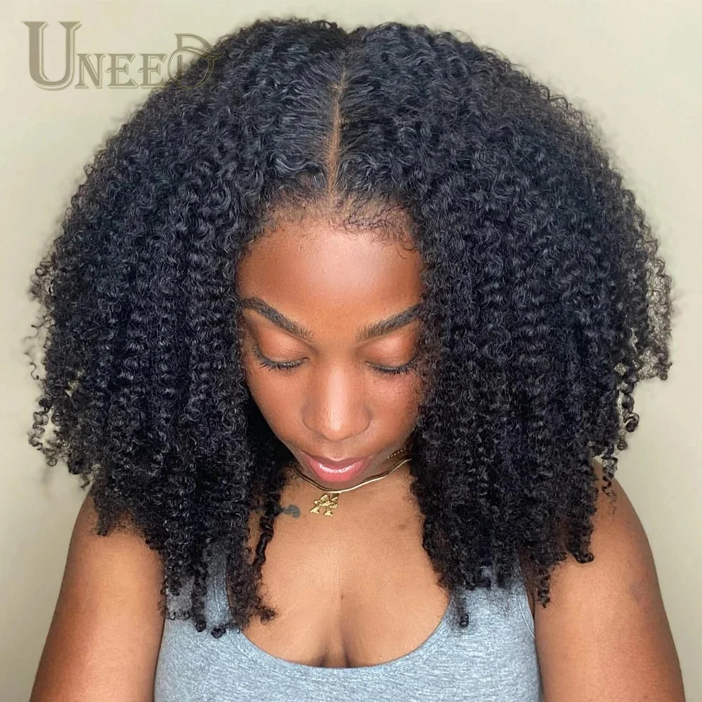Mongolian Kinky Curly Wig Human Hair 13x4 Curly Lace Front Human Hair Wigs Hair Kinky Curly Lace Closure Wig For Women 180 Density