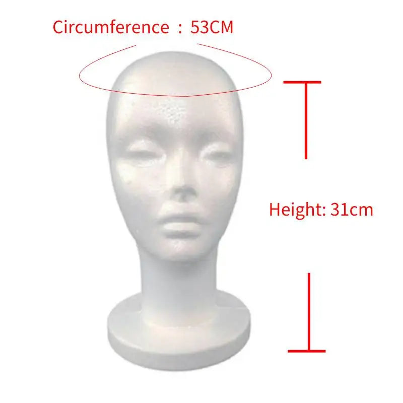 Wig Stands Female Mannequin Head with Tripod Stand Model Practical Dummy Foam Head Lightweight Durable Portable Hair Wigs Head