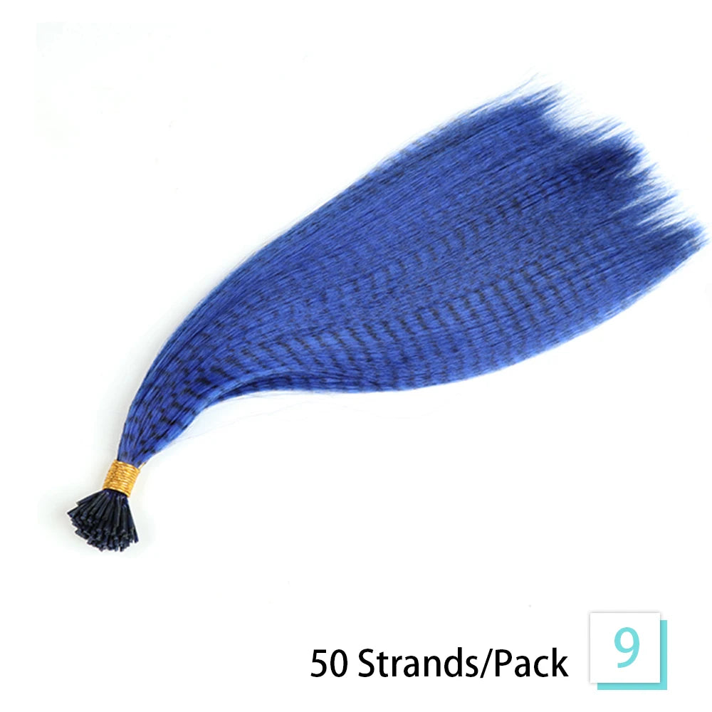 Wigs Synthetic Feather Hair Extensions and Accessories 16 Inches 50strands/pack Colored Hair Extensions Colorful Hair Feathers Extensions For Women
