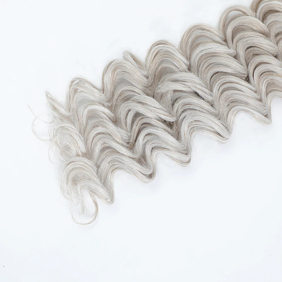 Wig Deep Wave Twist Braiding Hair Extensions and Accessories For Women High Quality Synthetic Crochet Braids Hair 24 Inch Wigs Ombre Bug Brown Afro Curls