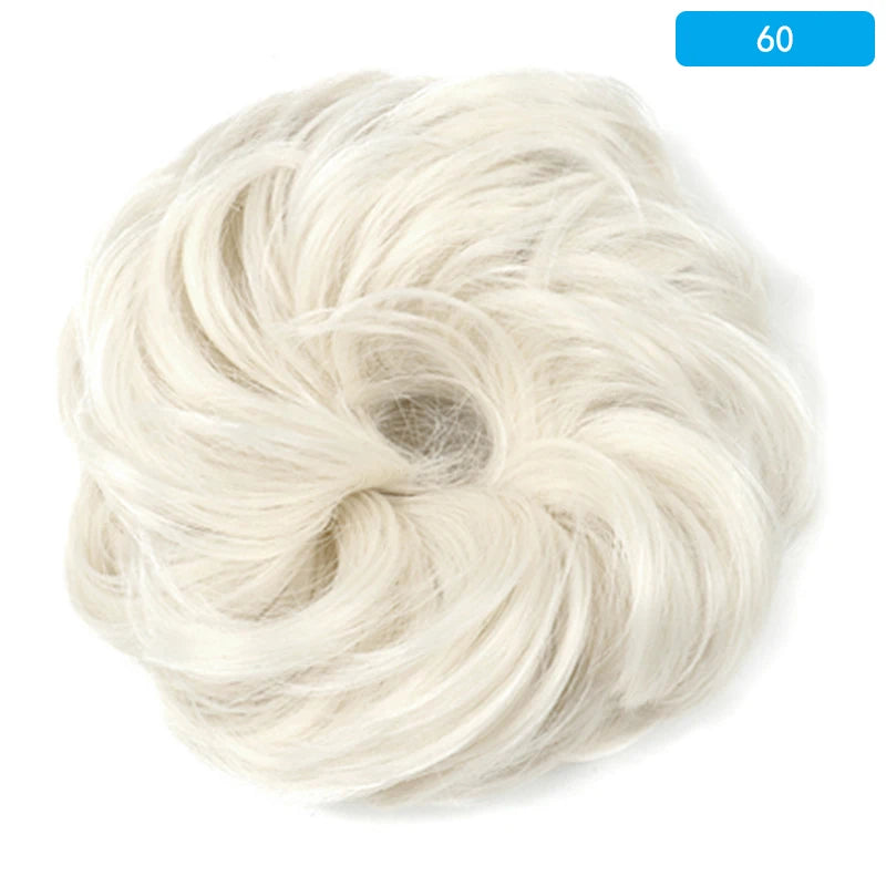 AZQUEEN Messy Bun Hair Extension Synthetic Elastic Band Curly Wave Chignon Scrunchies Donut Updo Hairpiece For Women