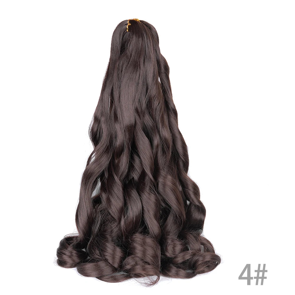 French Curly Braiding Hair Wigs Pre Stretched Bouncy Braiding Wig Hair Easy Braid Curl Braids, Lightweight Synthetic Wavy Hair Accessories and Extensions for Women