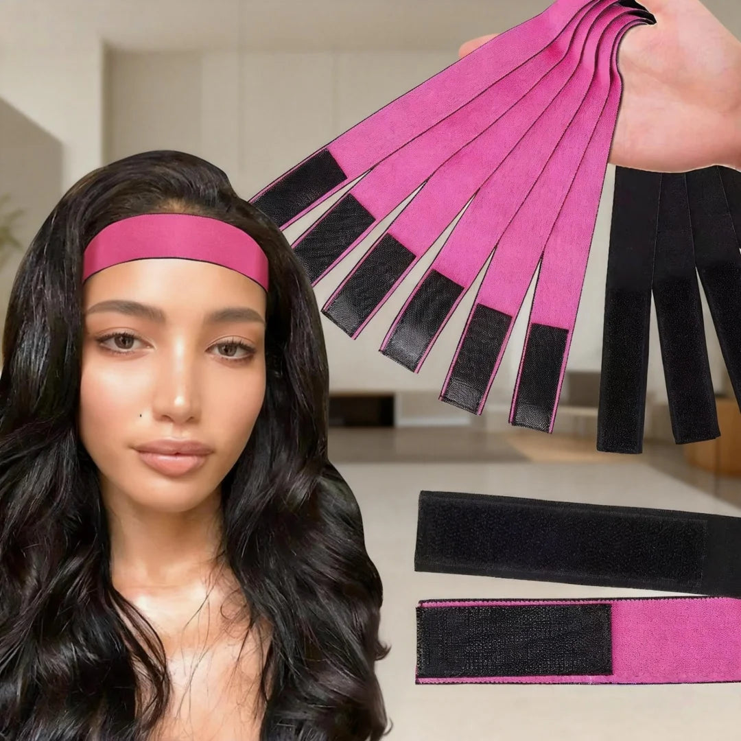 Wig Human Hair Wigs, 5 Piece Wig Band Lace Melting Band Adjustable Wig Elastic Bands Wigs in Place