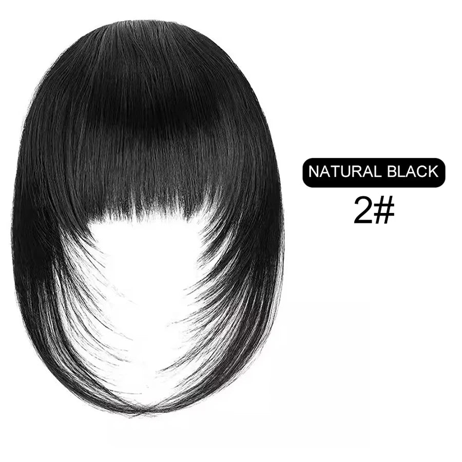 Women's Straight Synthetic Wigs Hair Extensions with Layered Bangs Side-Swept Bangs Natural-Looking Wig Hairpiece for Versatile Styling
