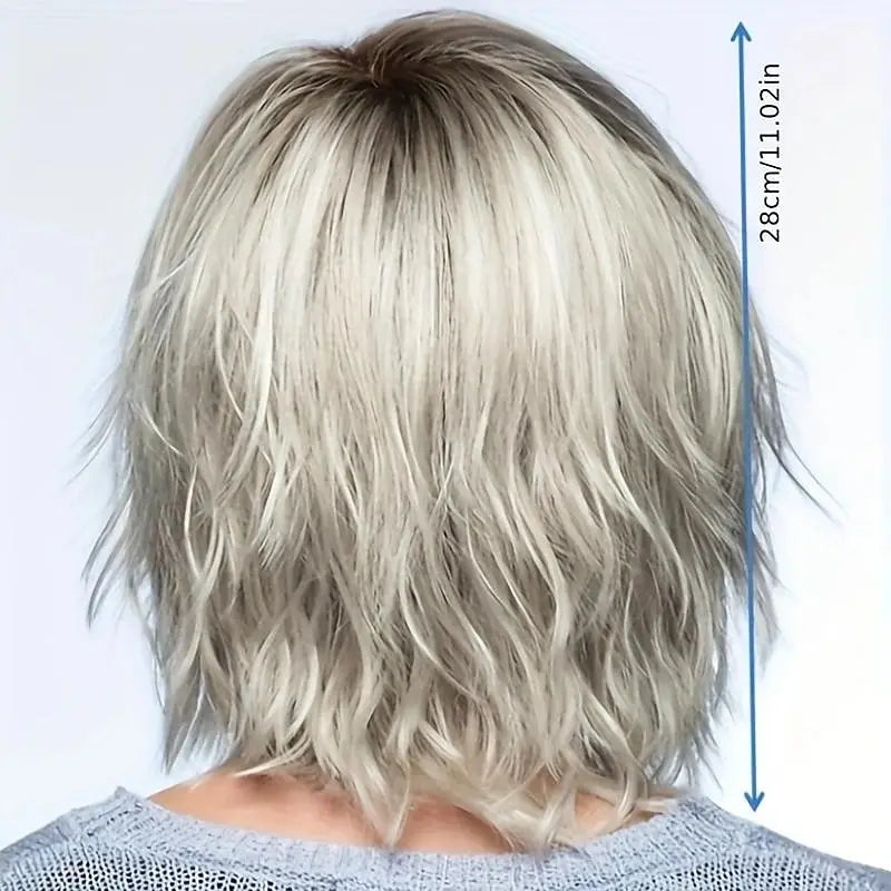 HAIRJOY Synthetic Wig Hair Grey  Wig for White Women Hair Style Short Curly Hair Wigs for Daily Party Women Use
