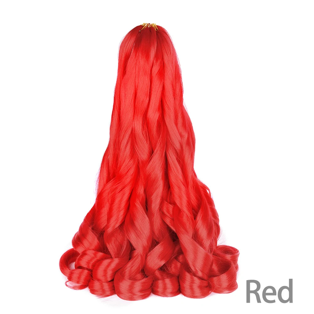 French Curly Braiding Hair Wigs Pre Stretched Bouncy Braiding Wig Hair Easy Braid Curl Braids, Lightweight Synthetic Wavy Hair Accessories and Extensions for Women