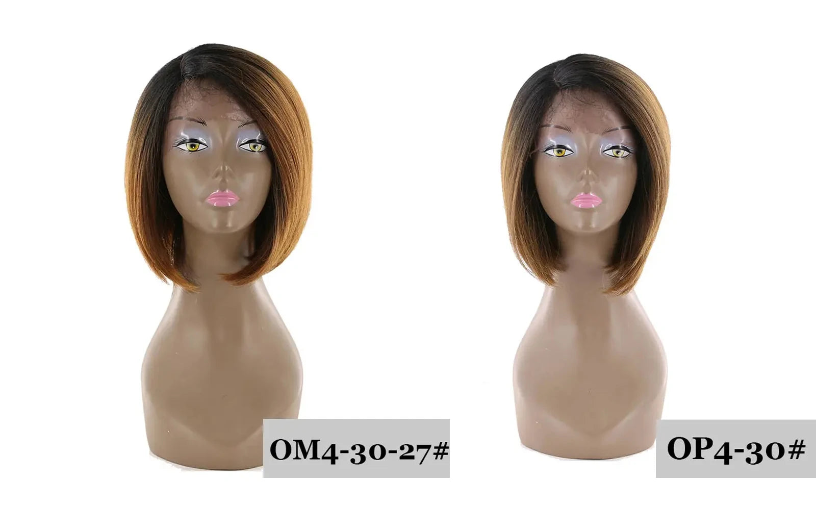 Ombre Bob Wig With Dark Roots Pre Plucked Straight Synthetic Hair Wigs Left Side Part Short Bob For Black Women