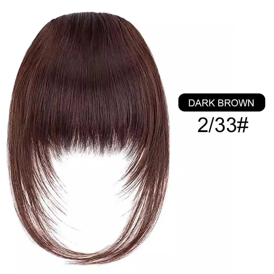 Women's Straight Synthetic Wigs Hair Extensions with Layered Bangs Side-Swept Bangs Natural-Looking Wig Hairpiece for Versatile Styling