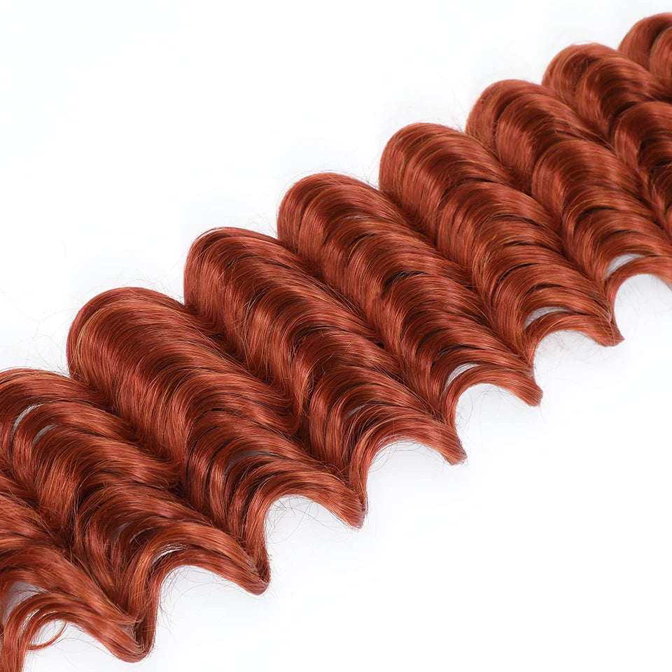 Wig Deep Wave Twist Braiding Hair Extensions and Accessories For Women High Quality Synthetic Crochet Braids Hair 24 Inch Wigs Ombre Bug Brown Afro Curls