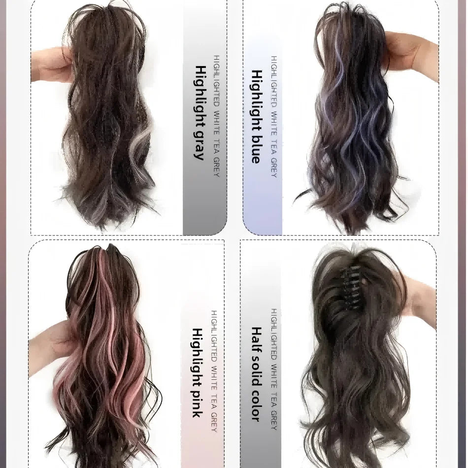 12Inch Short Wavy Synthetic Claw Clip Ponytail Hair Extensions and accessories wigs Heat Resistant Hair Ponytail With Grab Clips For Women Hair Style Daily Use