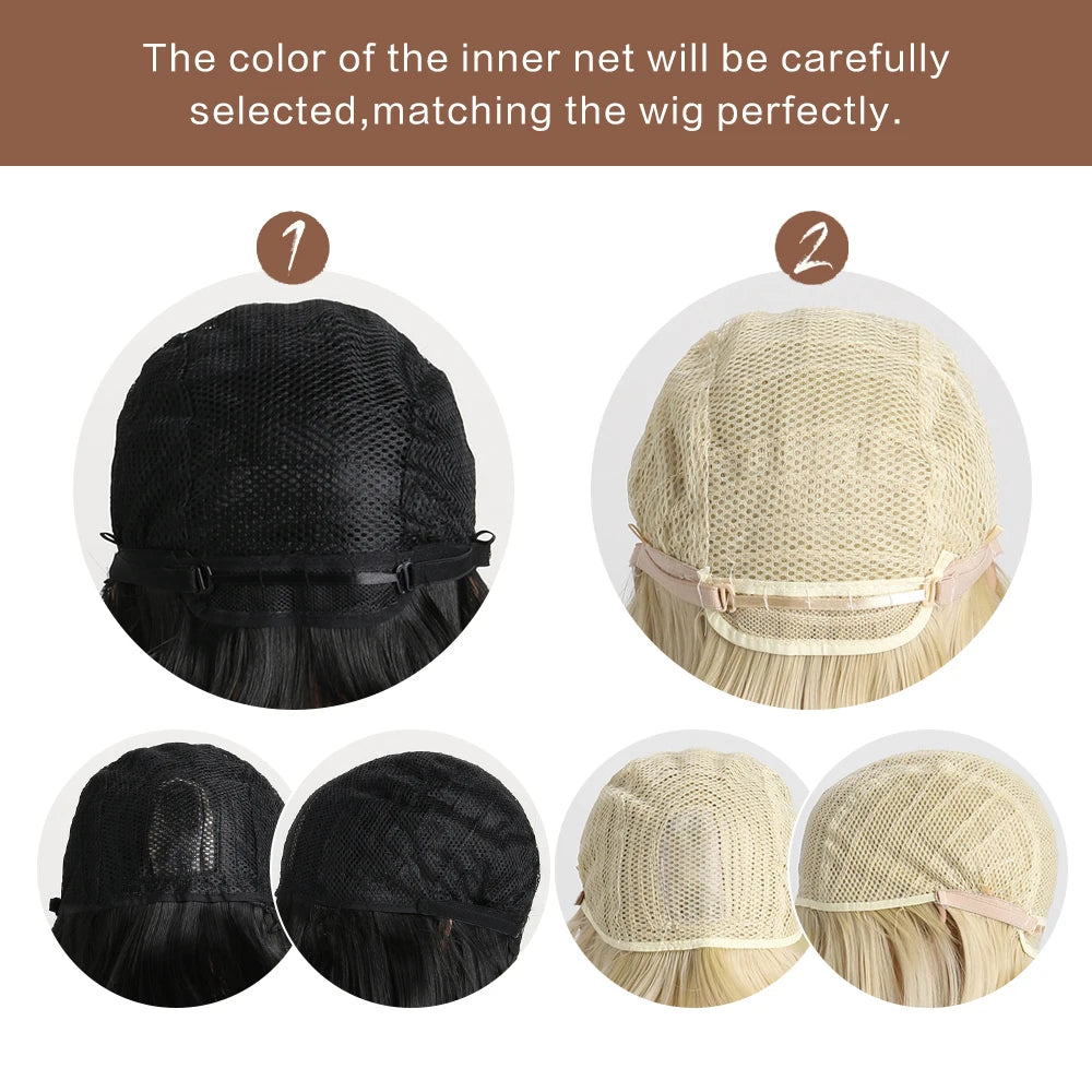 Heat Resistant Short Bob Wig with Bangs for Women Hair Wigs Perfect for Halloween Birthday Costume Party Or Daily Use, Hair Style