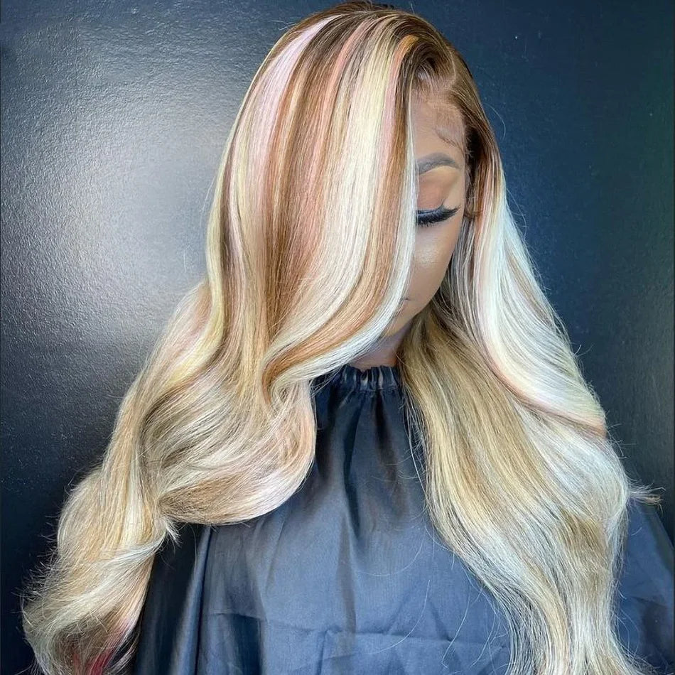 P30/613 Body Wave Highlight Wig 100% Vietnamese Glueless Hair Style Wigs Human Hair 613 Bone Straight Blonde Wigs 13x6 Hd Lace Frontal Wig