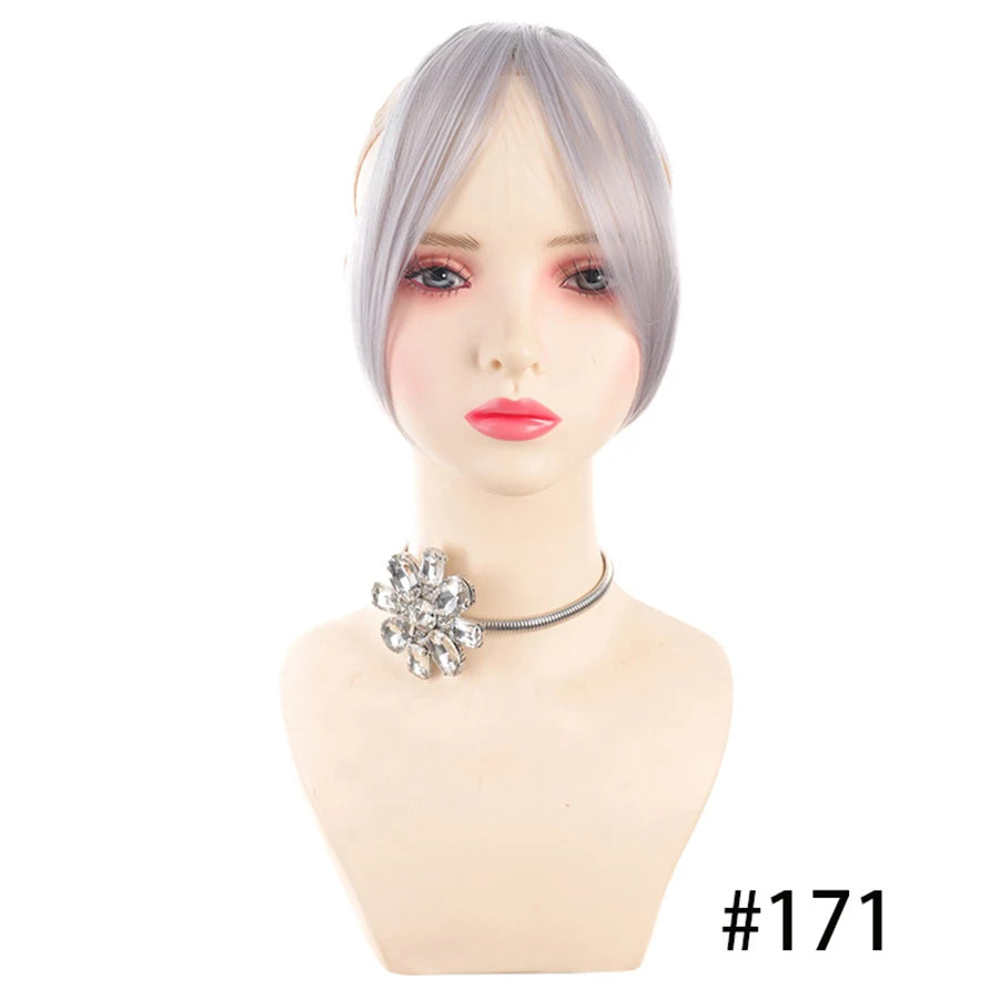 Eight Character French Bangs Wig Piece Female Synthetic BB Clip Fluffy Top Reissue Eight Character Bangs Thin Invisible Hairpins for Women Hair Wigs