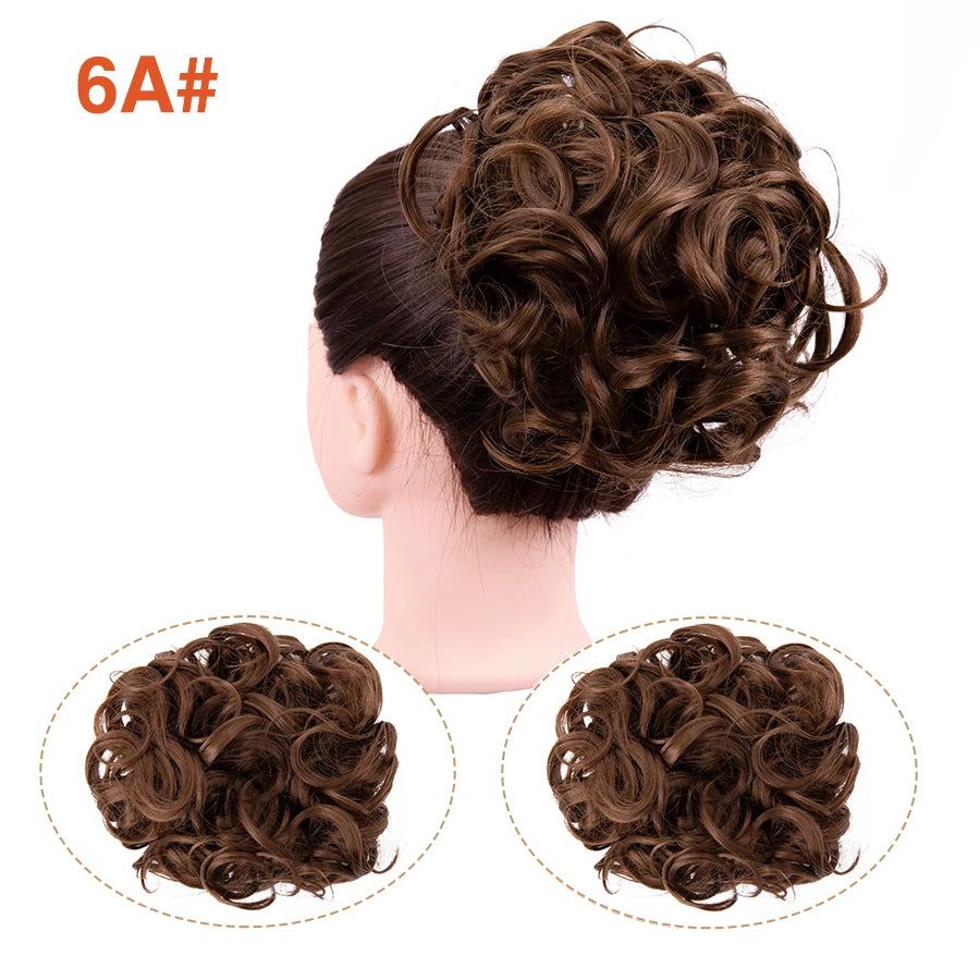 Leeons Syntheic Chignon Hair Wigs piece Curly Bun Hair Extensions and Accessories Scrunchie Updo Hair Pieces Combs In Messy Bun Hair Piece For Women Wig