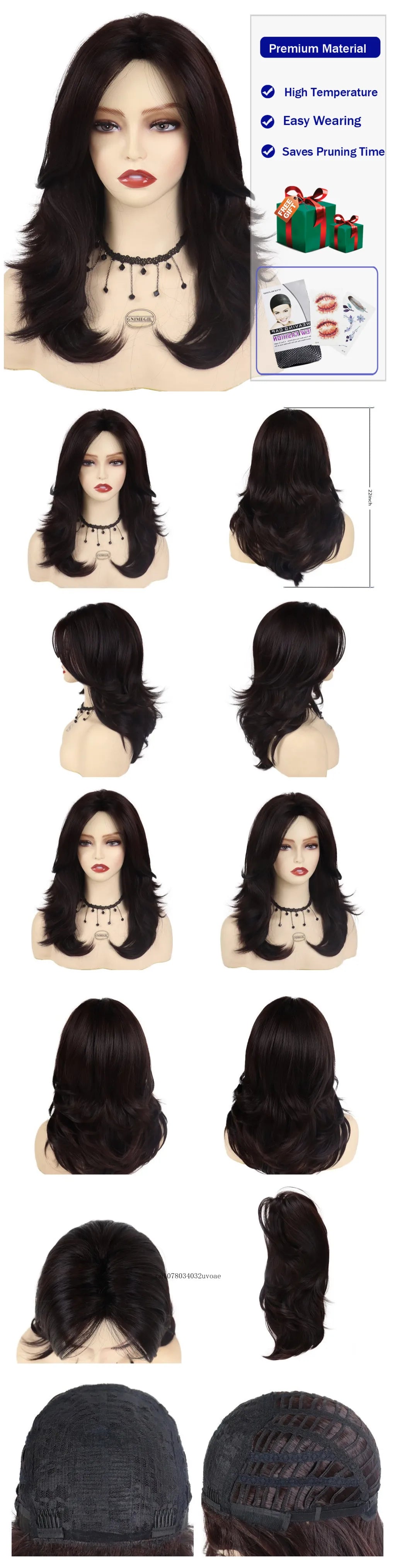 Synthetic Salt and Pepper Wigs with Curtain Bangs Long Hair Style Wig Natural Mix Silver Gray Wigs for White Women Halloween Costume