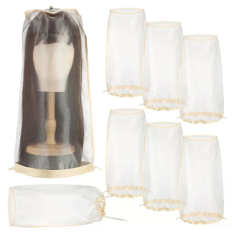 Wig Bags Adjustable Hair Wigs Storage For Multiple Wigs With Drawstring Portable Wig Storage Bags