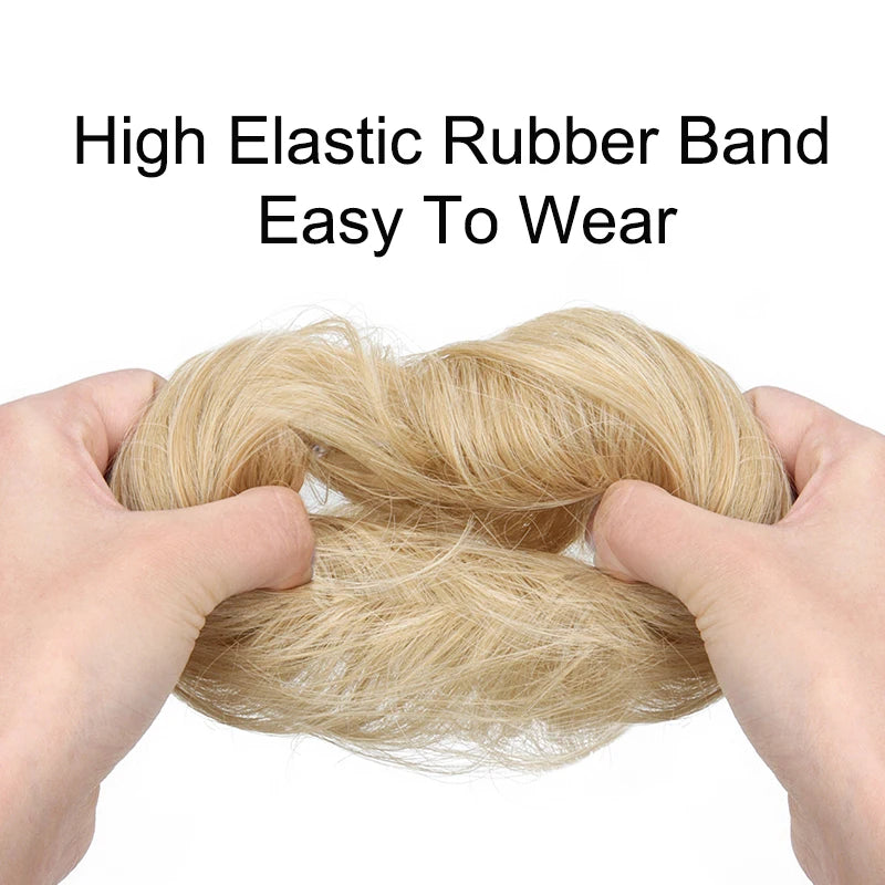 WIGSIN Synthetic Messy Dount Hair Wigs Buns Updo Chignon With Elastic Hair Extension and Accessories for Women Daily Lazy Wigs Hair Accessories
