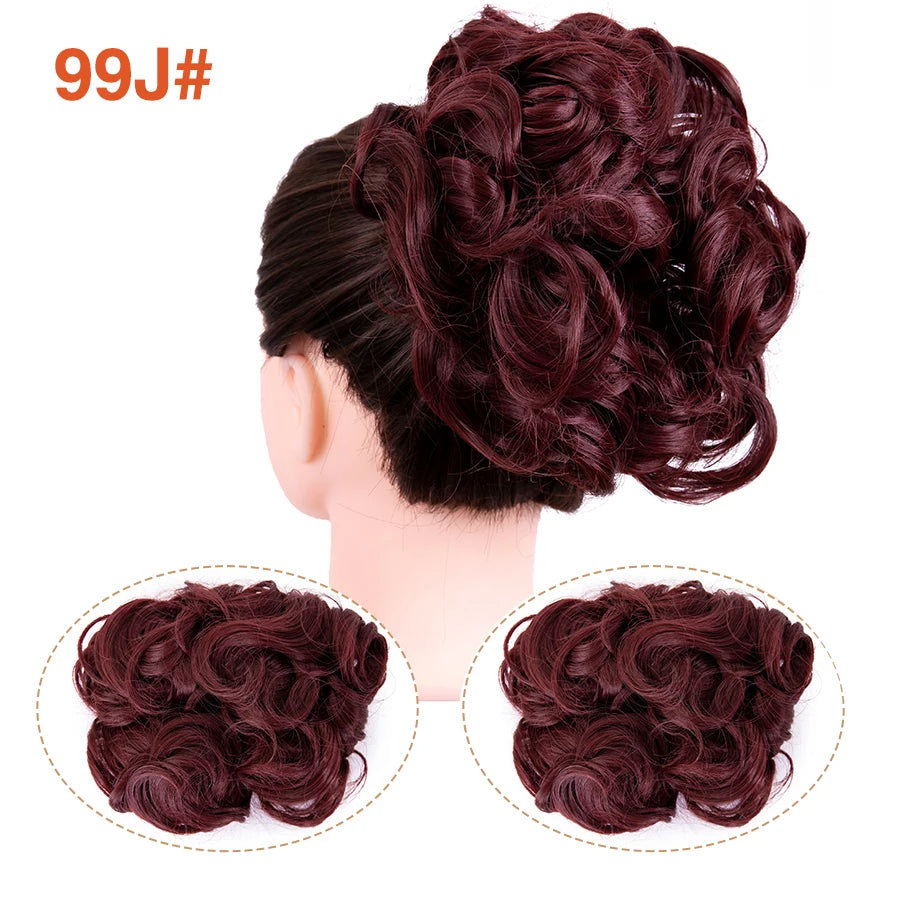 Leeons Syntheic Chignon Hair Wigs piece Curly Bun Hair Extensions and Accessories Scrunchie Updo Hair Pieces Combs In Messy Bun Hair Piece For Women Wig