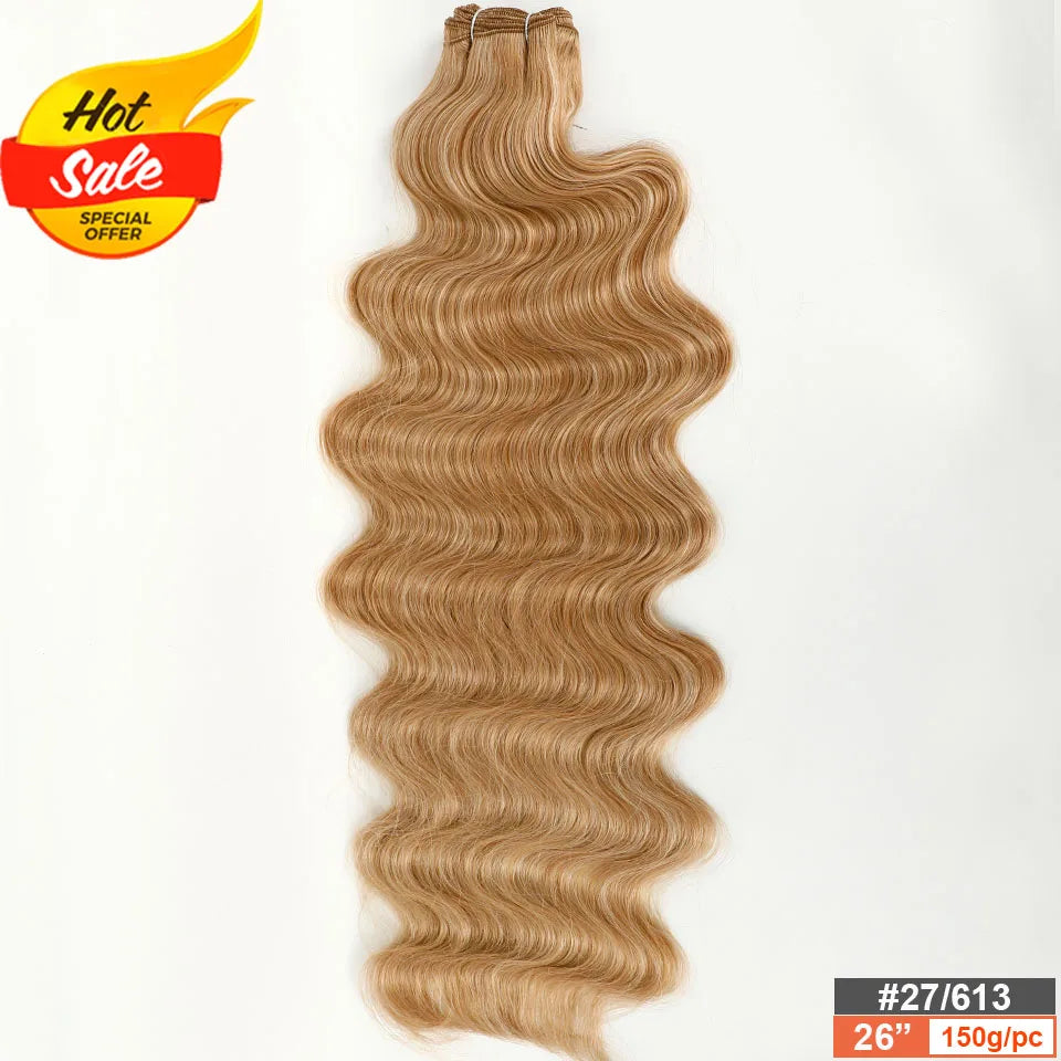 30Inches 200Grams Wig Magicae Rainbow Brown Brazilian Body Wave Bundles Colored Blond 27/613 Natural High Temperature Synthetic Hair Style Wigs
