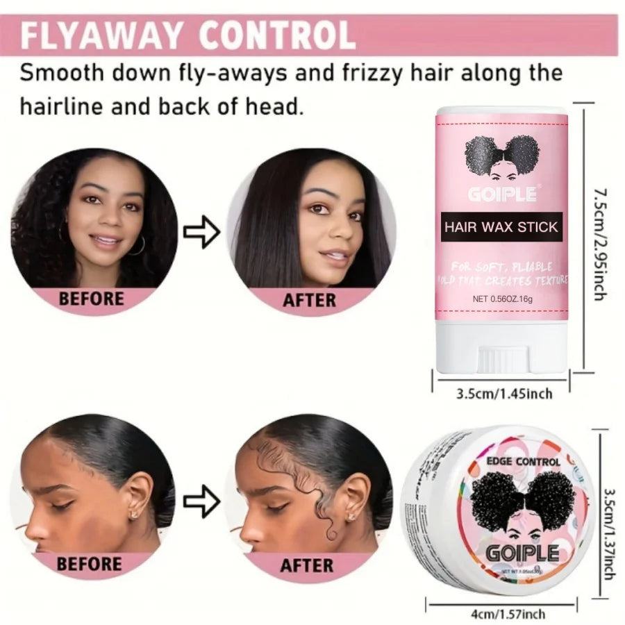 Wig Adhesive Double-ended Applicator Fast-dry Invisible Bonding, Hair Wigs Wax Stick Smoothing Broken Hair & Edge Control Wax for Wigs