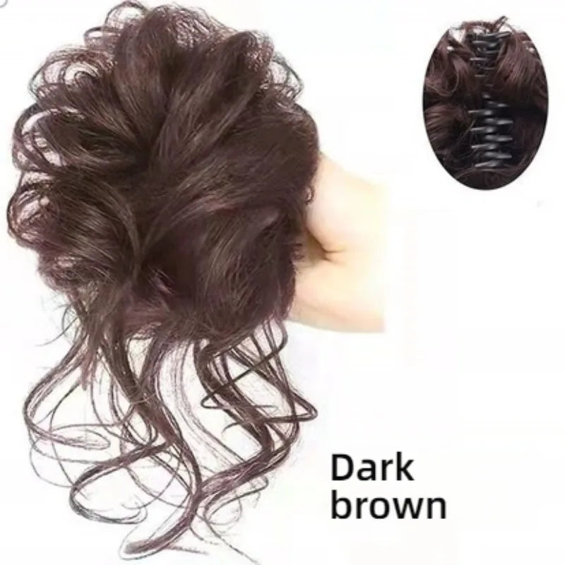 WIGSIN Synthetic Messy Bun Wig Extension and Accessories Claw Clip in Hair Wigs Piece Hair Buns Short Curly Hair for Women Daily Use