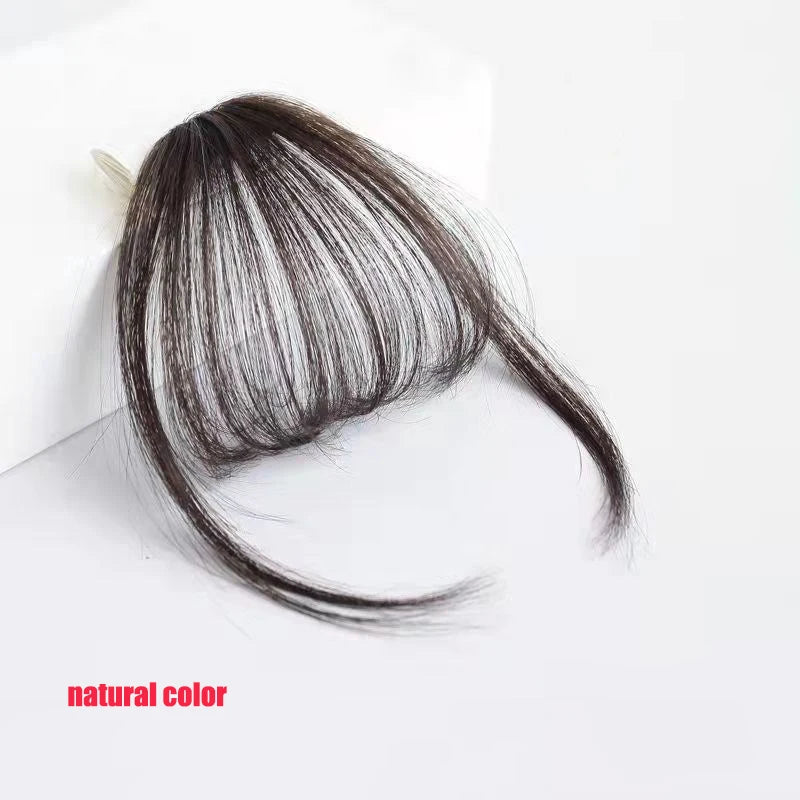 3D Remy Human Hair Wigs Air Bangs For Girl Women Forehead Reissue ONE Clip in Wig Hair Accessories and Extensions Natural Fringe Hairpiece 4 Colors Hair Style